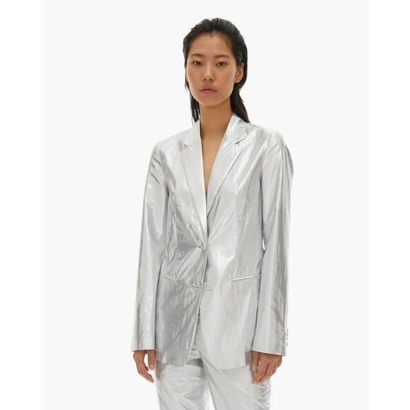 Helmut Lang NWOT Women's Silver Blazer Size 12 - Picture 1 of 6